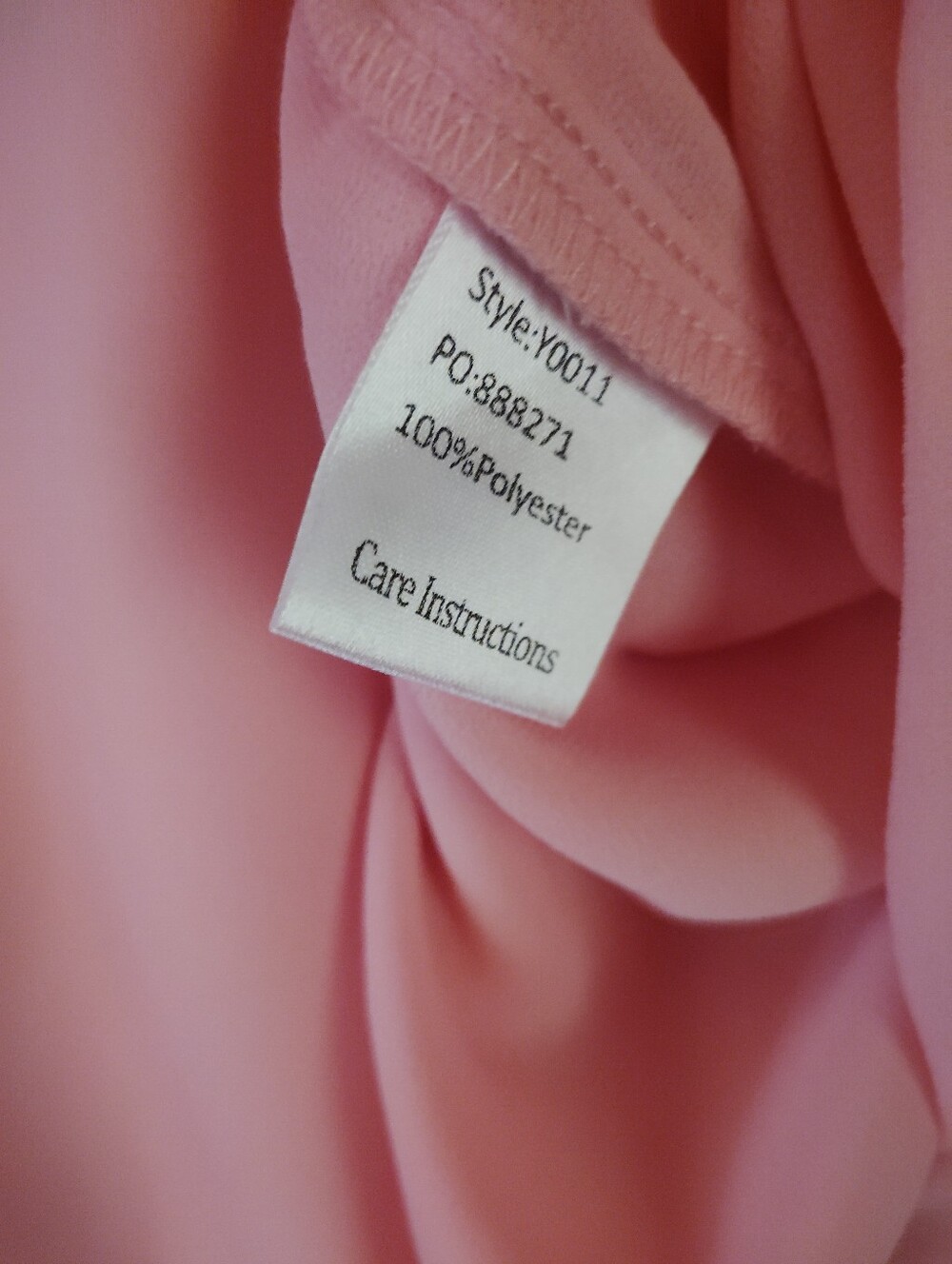 NWOT!! Anna-Kaci Light Pink V-Neck Flutter Sleeve Blouse. Size L - Picture 6 of 6